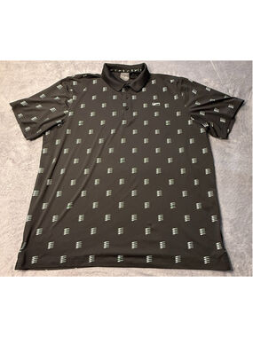 $85 PUMA MATTR Moving Day Golf Polo Mens Black, White,and Green XL